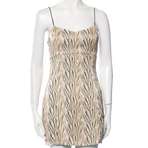 For Love and Lemons Mini Slip Dress Tiger Print